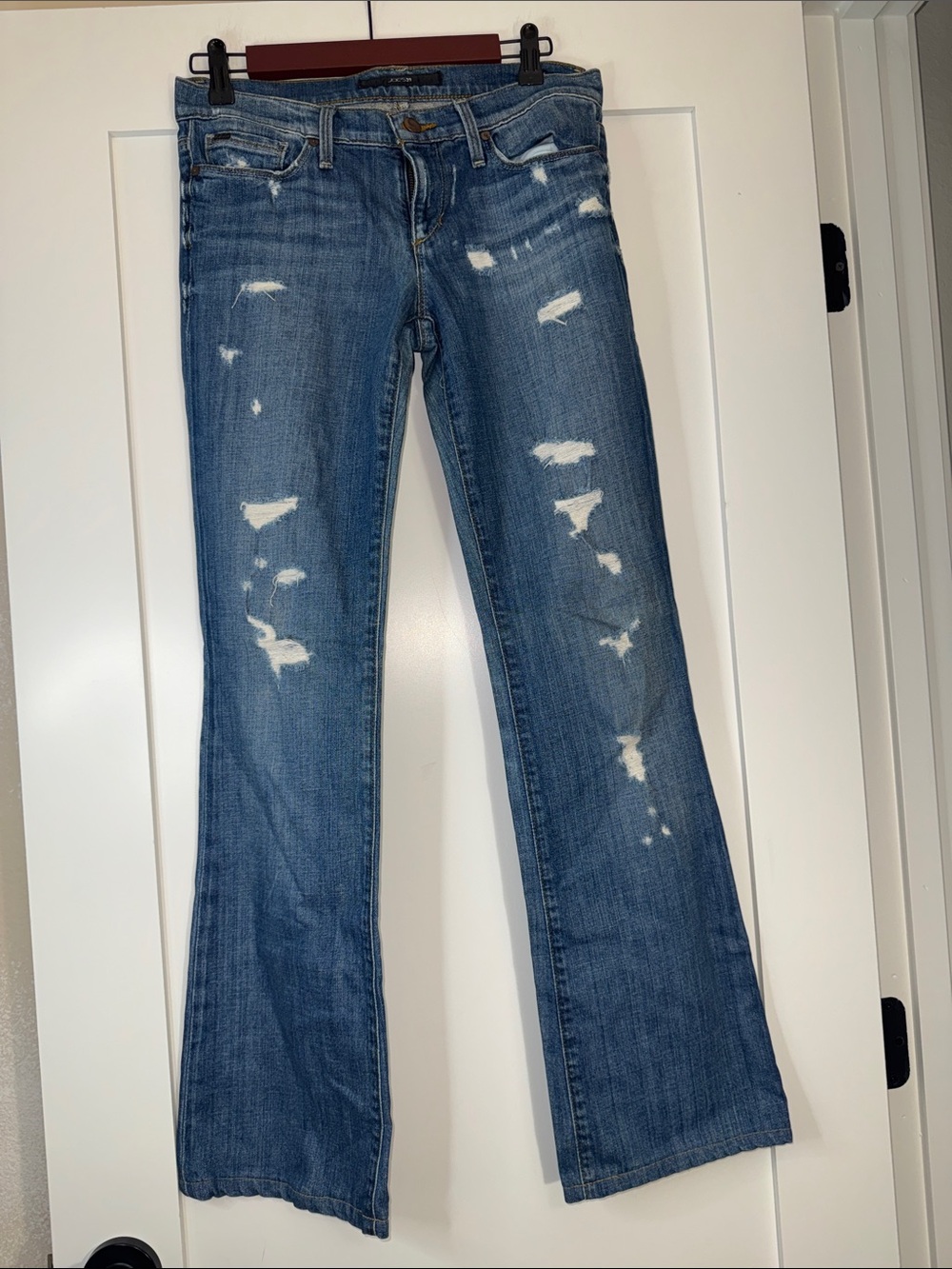 Joe's Jeans Blue Distressed Socialite Flare Jeans Sz 26 waist 13.5x30.5